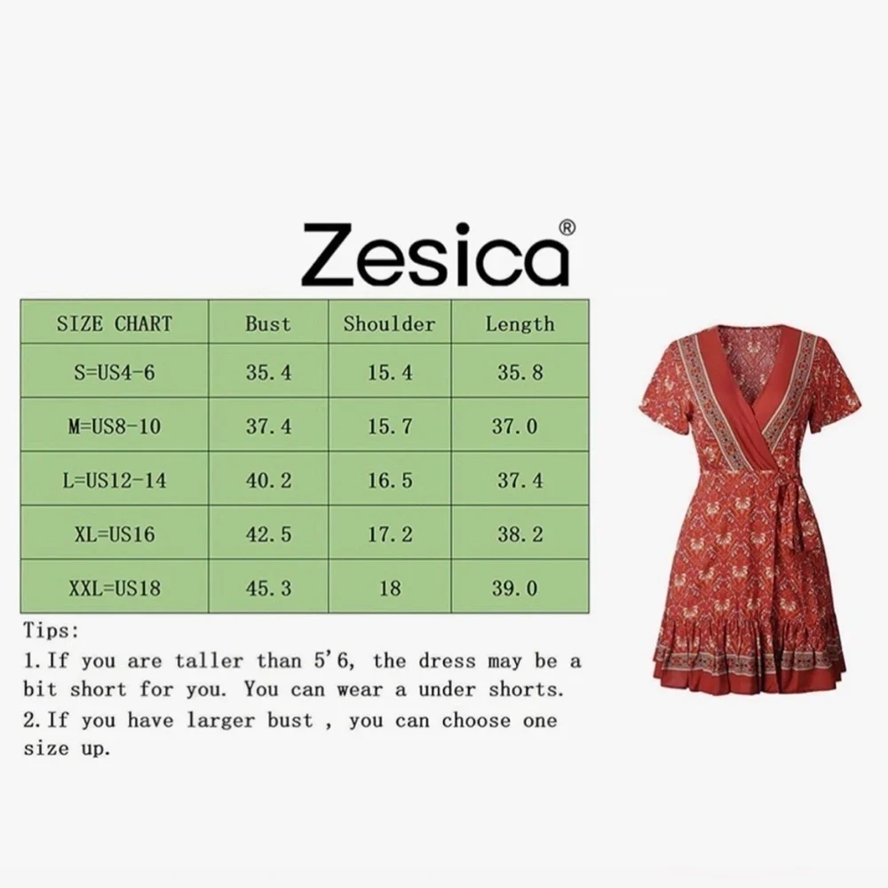 Red Floral Wrap Mini Dress - Women's V-Neck Short Sleeve - Picture 11 of 11